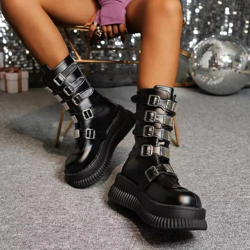 Y2K & 90s Fashion Alt Platform Combat Boots - Grunge, Retro, Goth, Hip Hop, Summer Out