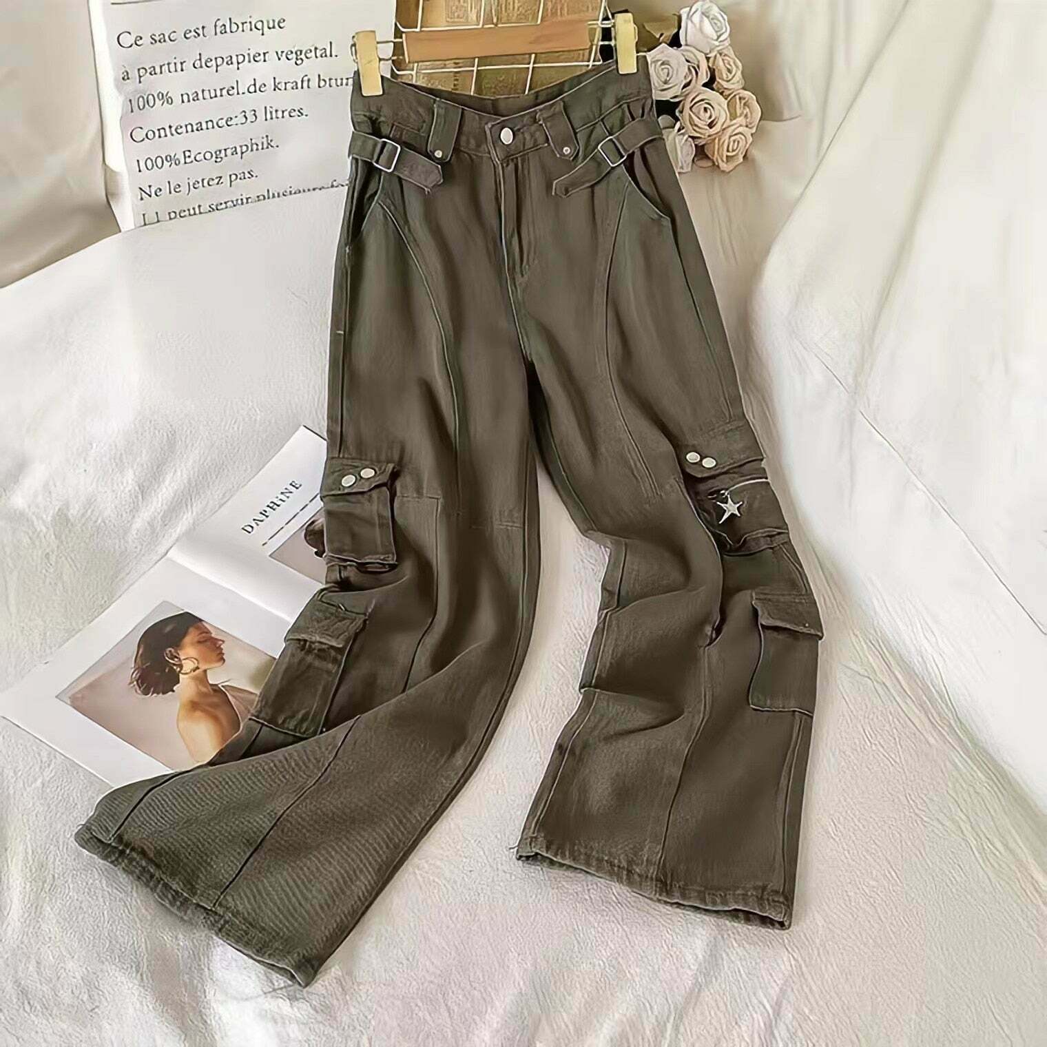 Y2K & 90s Fashion Brown Cargo Pants - Retro Grunge, Summer, Party & Club Outfits