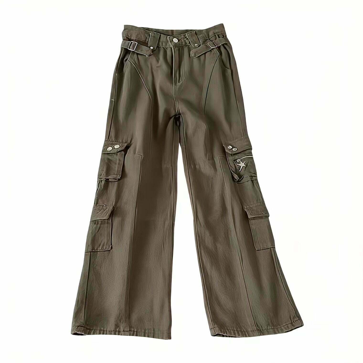 Y2K & 90s Fashion Brown Cargo Pants - Retro Grunge, Summer, Party & Club Outfits