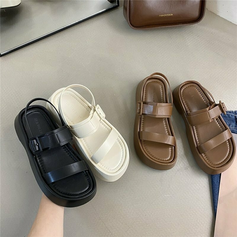 Y2K & 90s Fashion Buckle Clogs Lady Sandals - Retro Grunge, Summer, Party, and