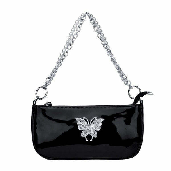 Y2K & 90s Fashion Butterfly Baguette Bag - Perfect for Grunge, Retro, and Summer Out