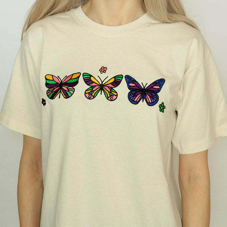 Y2K & 90s Fashion Butterfly T-Shirt - Grunge, Retro, Summer, Party & Club Outfits