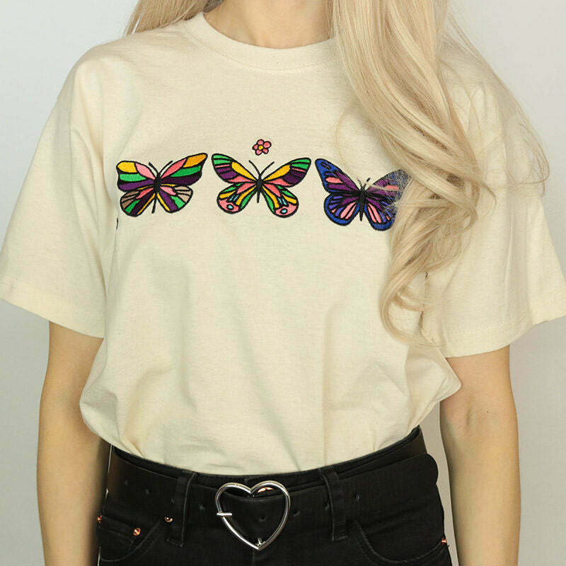 Y2K & 90s Fashion Butterfly T-Shirt - Grunge, Retro, Summer, Party & Club Outfits