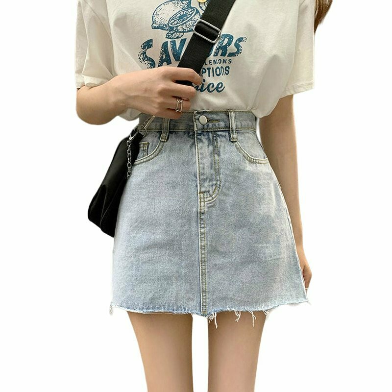 Y2K & 90s Fashion Classic Denim Mini Skirt - Perfect for Grunge, Retro, and Summer Outfits