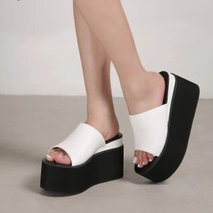 Y2K & 90s Fashion Comfy Wedge Open Slippers - Retro Grunge, Summer, Party & Club