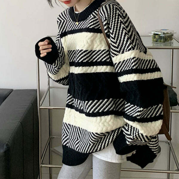 Y2K & 90s Fashion Cozy Grandma Sweater - Retro Grunge, Summer Outfits, and Pastel Goth