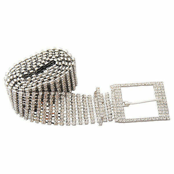 Y2K & 90s Fashion Crystal Chain Belt - Perfect for Grunge, Retro, and Party Outfits