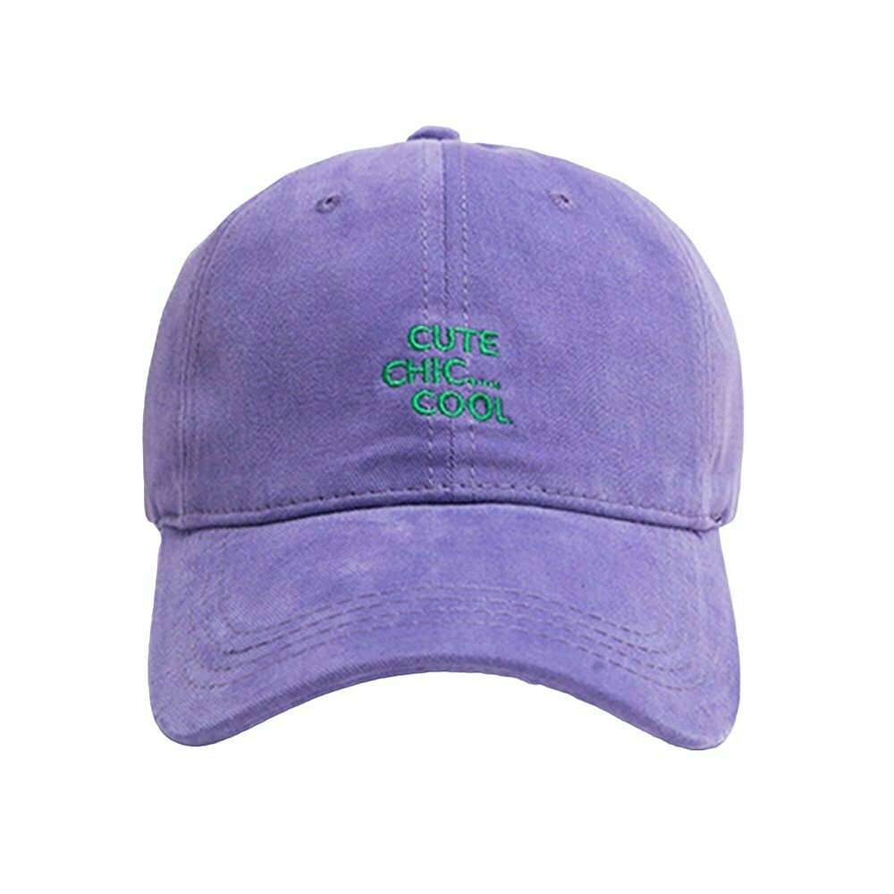 Y2K & 90s Fashion 'CUTE CHIC COOL' Baseball Cap - Retro, Grunge, Hip Hop