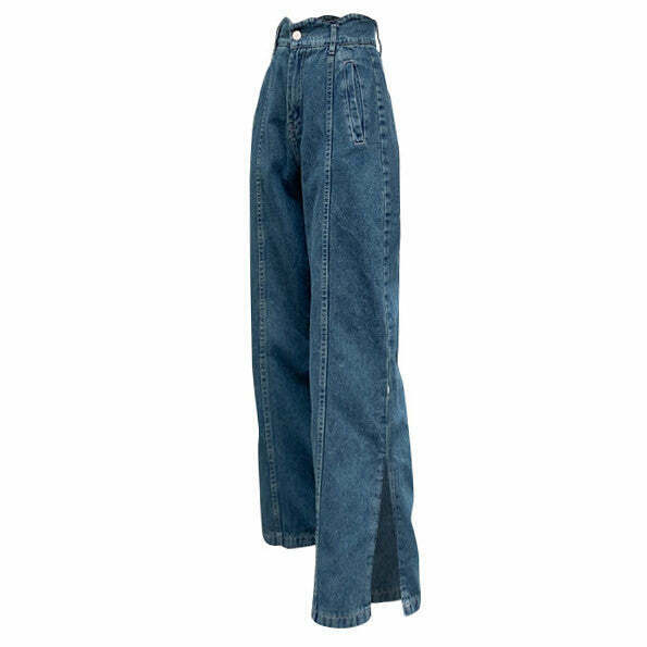 Y2K & 90s Fashion Dakota Slit Jeans - Retro Grunge, Summer Outfits, Hip Hop Style