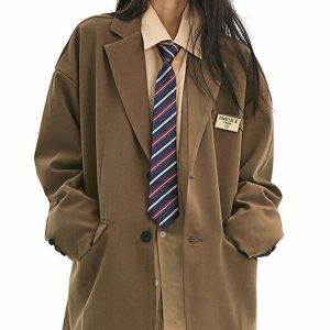 Y2K & 90s Fashion Dark Academia Aesthetic Blazer - Grunge, Retro, and Pastel Goth Styles