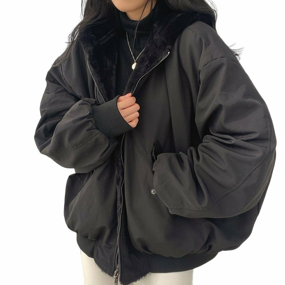 Y2K & 90s Fashion Double-Layer Winter Jacket - Grunge, Retro, Gothic, Hip Hop Style