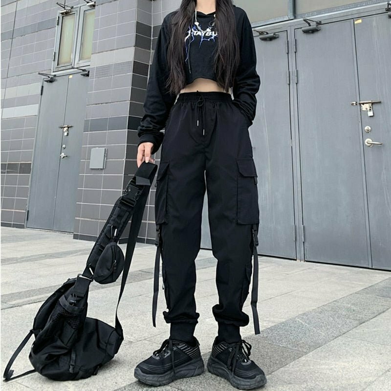 Y2K & 90s Fashion E-Girl Grunge Cargo Pants - Retro, Goth, Hip Hop, Summer &