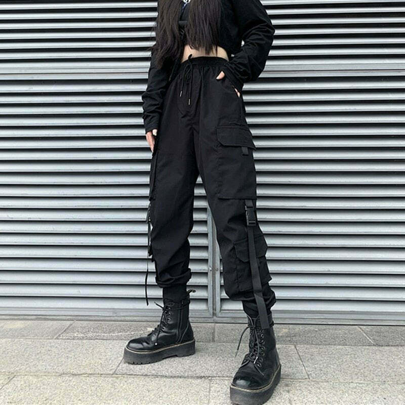 Y2K & 90s Fashion E-Girl Grunge Cargo Pants - Retro, Goth, Hip Hop, Summer &