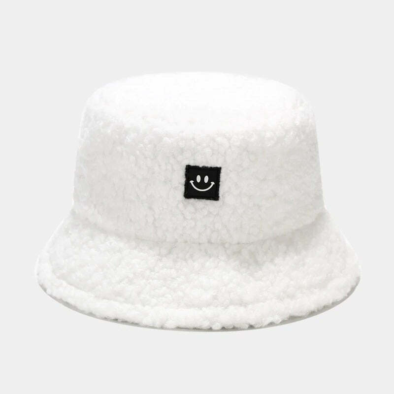 Y2K & 90s Fashion Fake Smile Bucket Hat - Retro Grunge, Summer, Party & Club Outfits