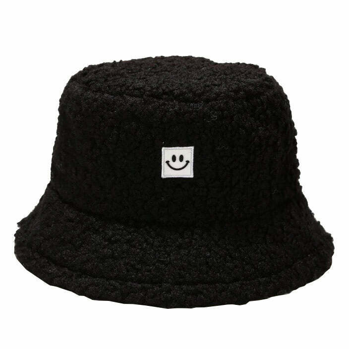 Y2K & 90s Fashion Fake Smile Bucket Hat - Retro Grunge, Summer, Party & Club Outfits