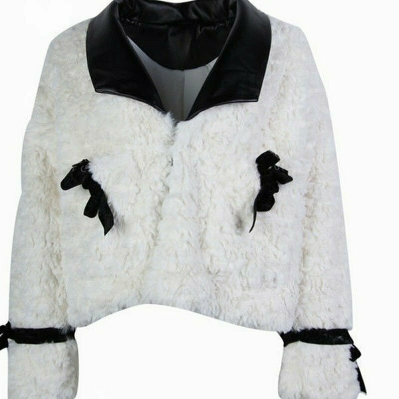 Y2K & 90s Fashion Faux Fur Coat - Retro Grunge, Pastel Goth, and Hip Hop Style