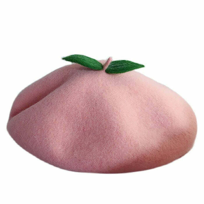 Y2K & 90s Fashion: Feelin' Peachy Beret - Perfect for Grunge, Retro,