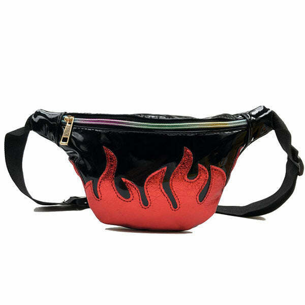 Y2K & 90s Fashion Flamin' Fanny Pack - Retro Grunge, Hip Hop, Summer &