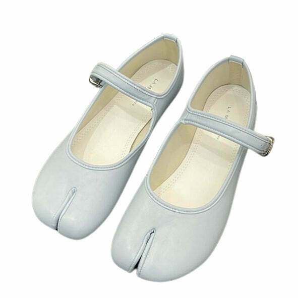 Y2K & 90s Fashion French Girl Split-Toe Tabi Ballet Flats - Retro, Grunge, Pastel