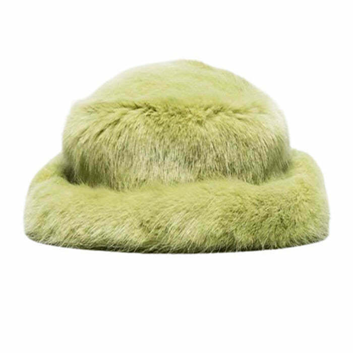 Y2K & 90s Fashion Fuzzy Bucket Hat - Retro Grunge, Pastel Goth, Summer & Party