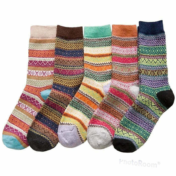 Y2K & 90s Fashion Grandma Aesthetic Pack Socks - Retro, Grunge, Pastel Goth Styles