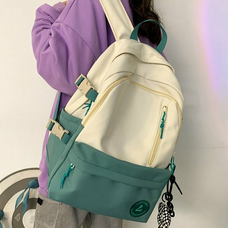 "Y2K & 90s Fashion Harajuku School Backpack - Grunge, Retro, Pastel Goth, Hip