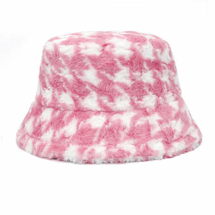 Y2K & 90s Fashion Houndstooth Bucket Hat - Retro Grunge, Summer, Party, and Club