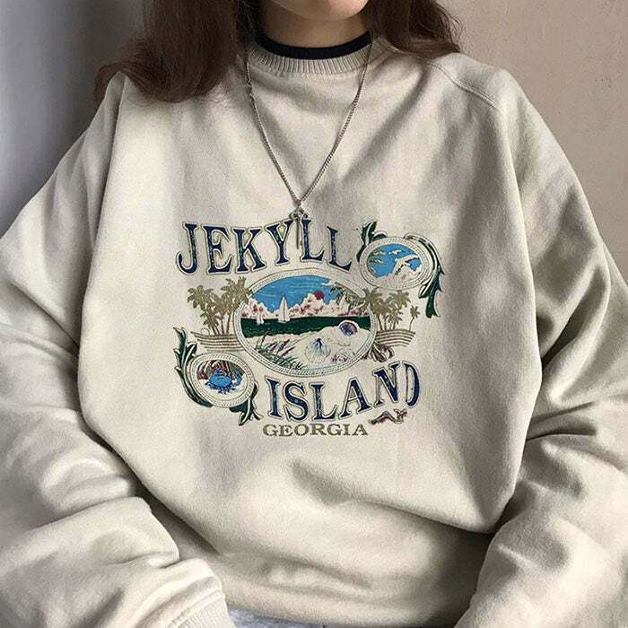 Y2K & 90s Fashion Jekyll Island Sweatshirt - Retro Grunge, Summer & Party Outfits