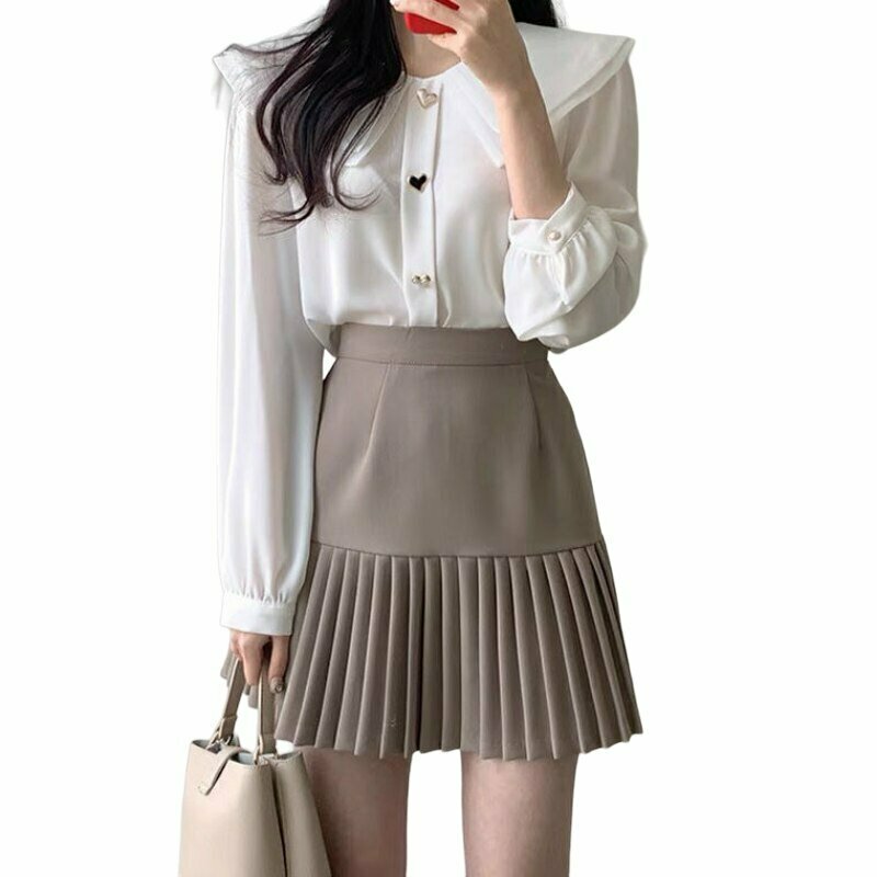 Y2K & 90s Fashion Korean Preppy Pleated Mini Skirt - Retro, Grunge, and Summer Out