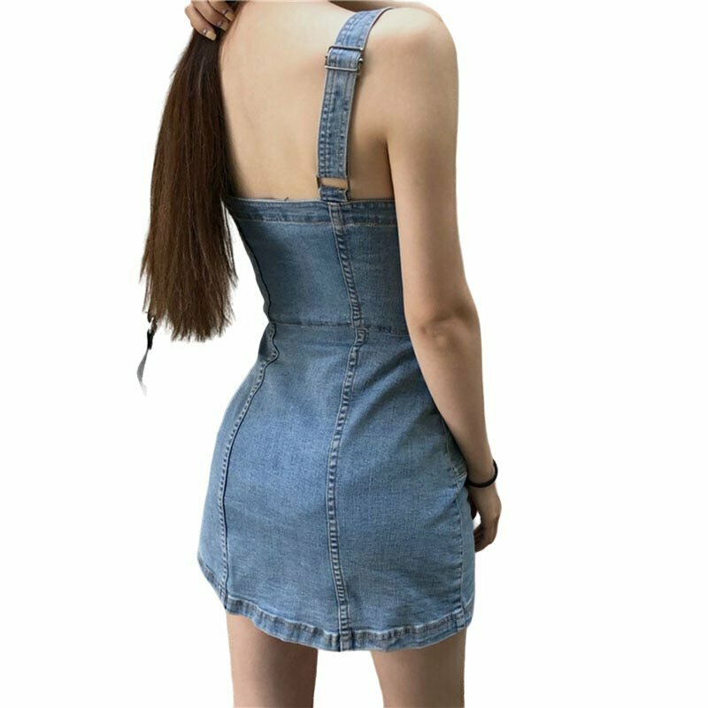 Y2K & 90s Fashion Korean Style Denim Dress - Perfect for Summer, Parties, and Grunge Outfits