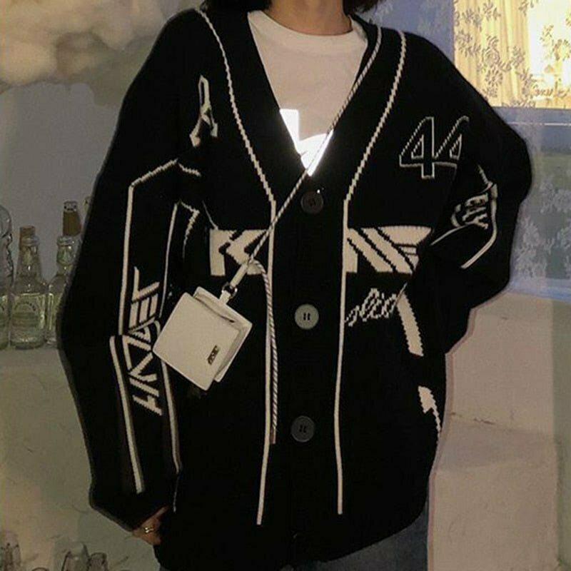 Y2K & 90s Fashion Korean Style V-Neck Cardigan - Retro, Grunge, Summer, Party Out