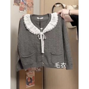 Y2K & 90s Fashion Lace Cardigan Sweater - Perfect for Grunge, Retro, and Summer Outfits