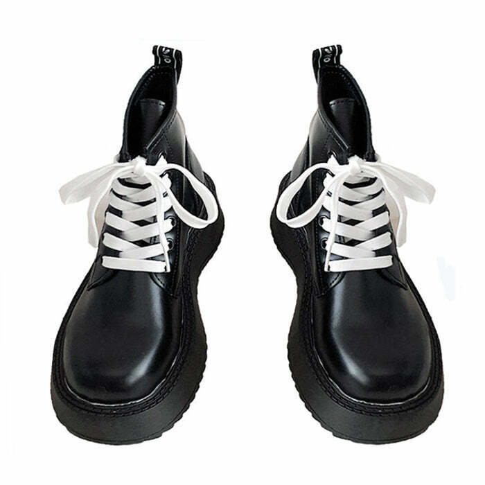 Y2K & 90s Fashion Lace Up Ankle Boots - Grunge, Retro, Goth, Summer & Party Out