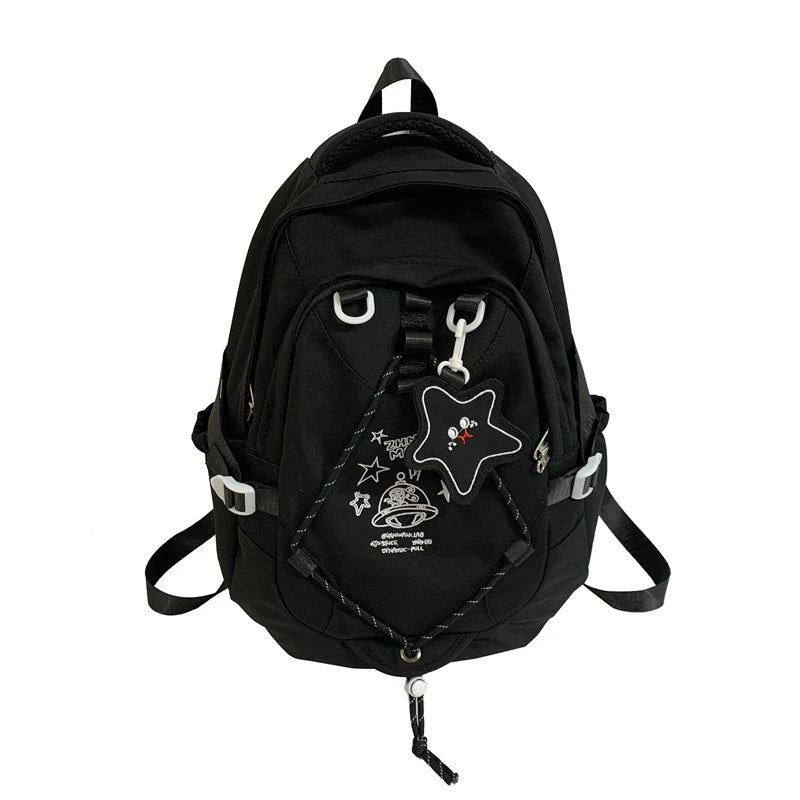 Y2K & 90s Fashion Large Leisure College Backpack - Retro Grunge, Pastel Goth, Hip Hop Style