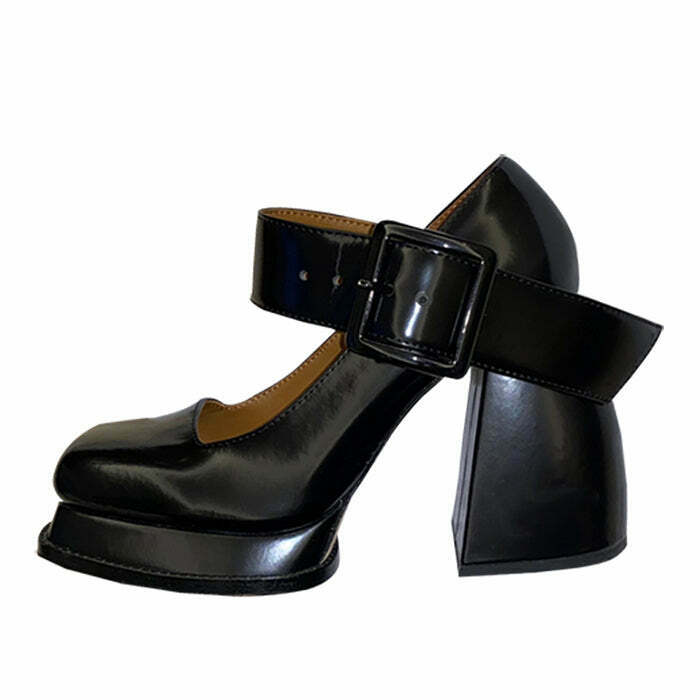 Y2K & 90s Fashion Mary Jane Heels - Retro, Grunge, Pastel Goth, and Hip Hop