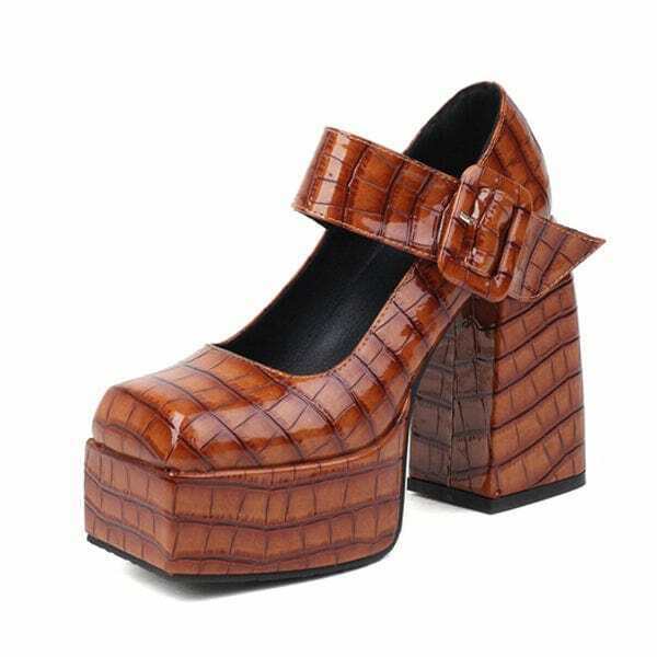 Y2K & 90s Fashion Mary Jane Platform Heels - Retro, Grunge, Goth, Party & Summer Out