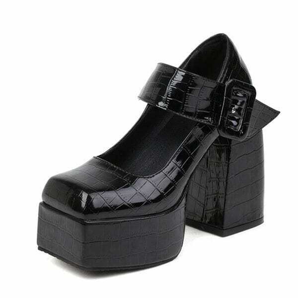 Y2K & 90s Fashion Mary Jane Platform Heels - Retro, Grunge, Goth, Party & Summer Out