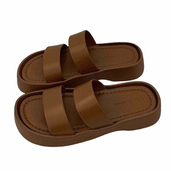 Y2K & 90s Fashion Minimalist Aesthetic Sandals - Perfect for Summer, Grunge, and Retro Out