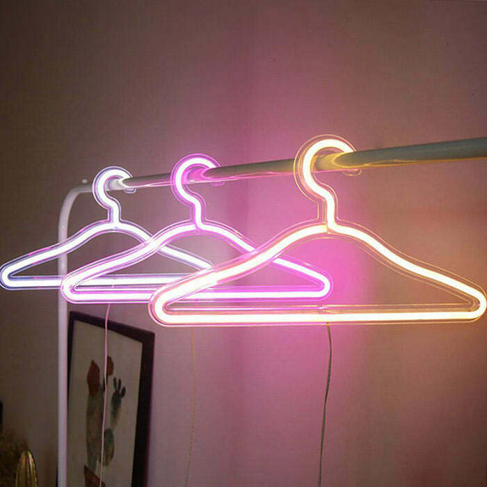 Y2K & 90s Fashion: Neon Clothes Hanger for Retro, Grunge, and Pastel Goth Out