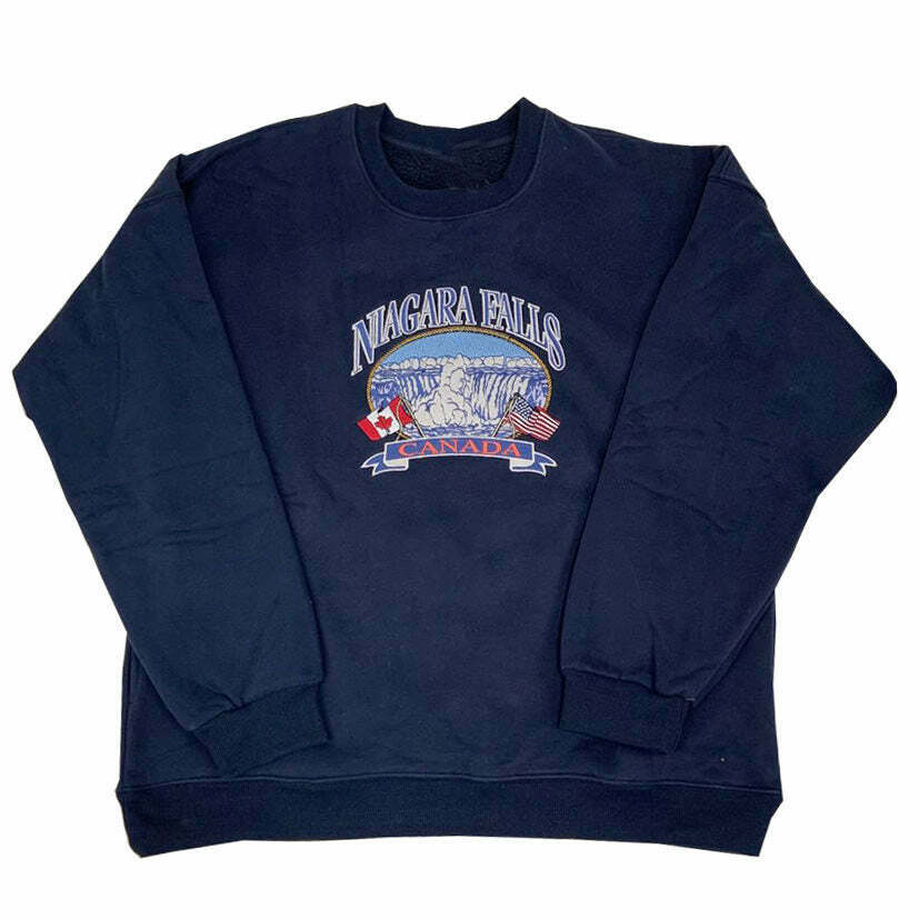 Y2K & 90s Fashion Niagara Falls Embroidery Sweatshirt - Retro Grunge Summer Outfit