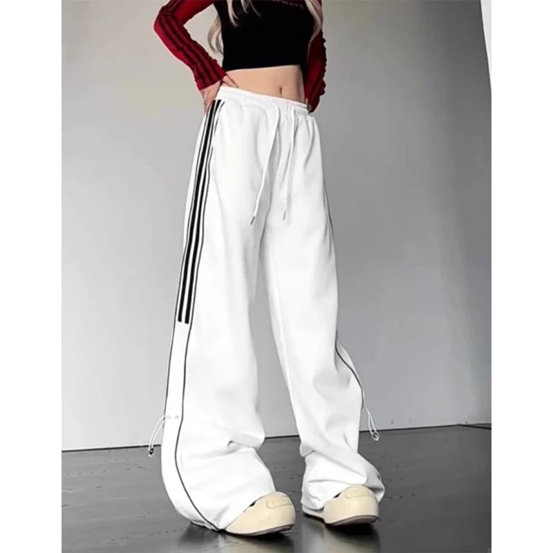 Y2K & 90s Fashion Oversized White Sweatpants - Retro Grunge, Summer, Party, and Club Out