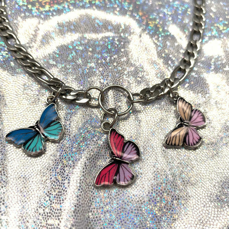 Y2K & 90s Fashion Papillon Necklace - Retro Grunge, Pastel Goth, and Summer Y2