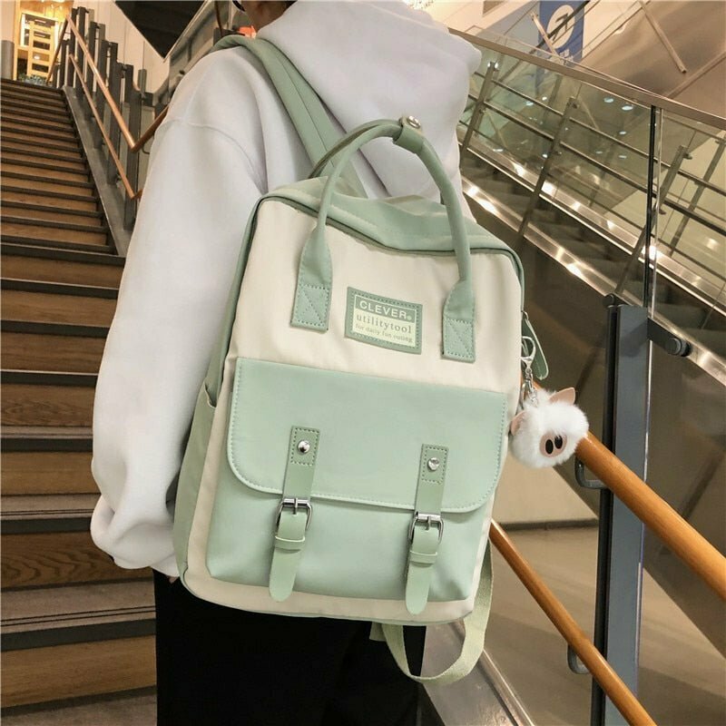 "Y2K & 90s Fashion Pastel Preppy Backpack - Perfect for Summer, Grunge, and Retro Out