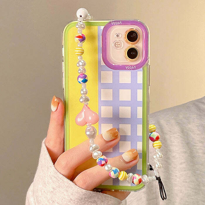 Y2K & 90s Fashion Plaid Pattern iPhone Case - Retro Grunge, Pastel Goth, Popstar