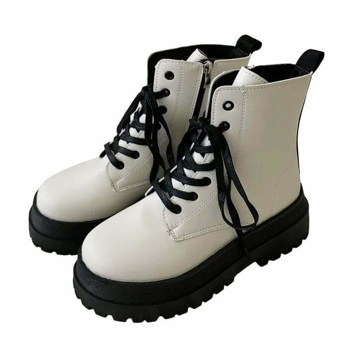 Y2K & 90s Fashion Platform Ankle Boots - Grunge, Retro, Goth, Summer & Party Out