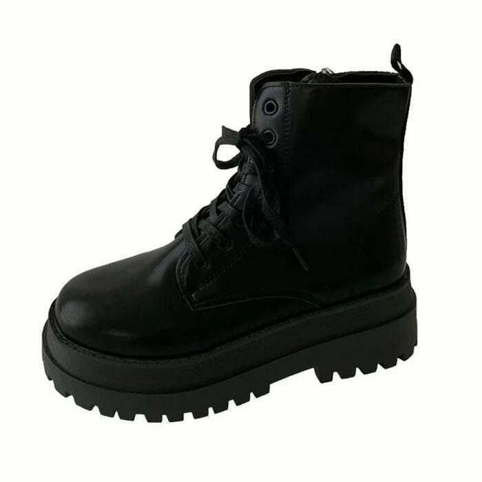 Y2K & 90s Fashion Platform Ankle Boots - Grunge, Retro, Goth, Summer & Party Out