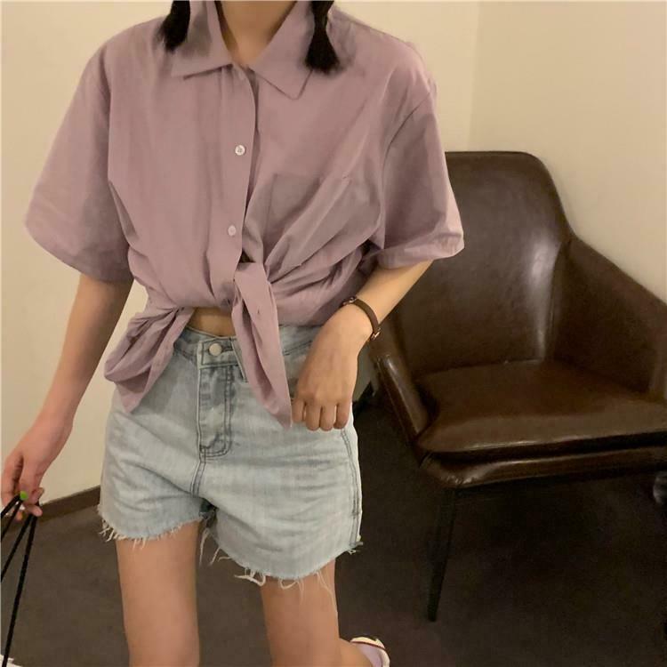 Y2K & 90s Fashion Preppy Loose Shirt - Perfect for Summer, Grunge, and Retro Outfits