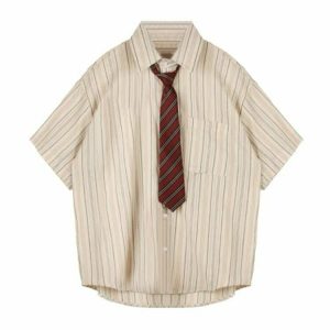 Y2K & 90s Fashion Preppy Stripe Shirt - Perfect for Summer, Grunge, and Retro Outfits