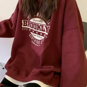 Y2K & 90s Fashion Preppy Style Loose Sweatshirt - Grunge, Retro, Summer, Party Outfits