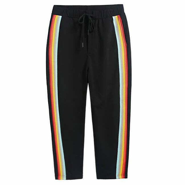 Y2K & 90s Fashion Rainbow Pants - Grunge, Retro, Summer, Party & Club Outfits